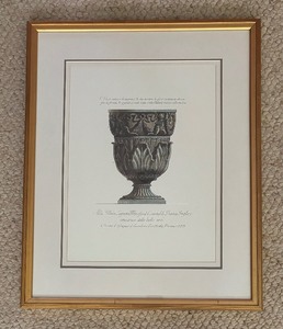 lot 307 image: Framed Giovanni Balista Print Classical Urn