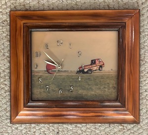 lot 308 image: Vintage Little Red Wagon Photograph Framed Wall Clock
