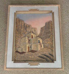 lot 314 image: Signed Southwest Artist John Bader Mixed Media Artwork