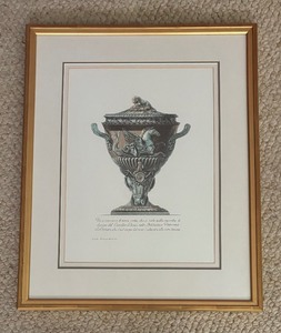 lot 254C image: Framed Etching Print Cinerarcy Vase of Terrocotta by Giovanni Battista