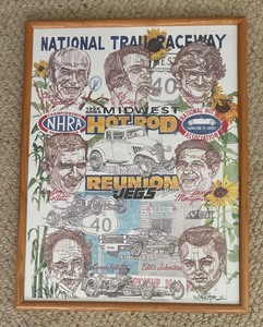 lot 319 image: Framed 1998 Midwest Hod Rod Reunion Poster Print