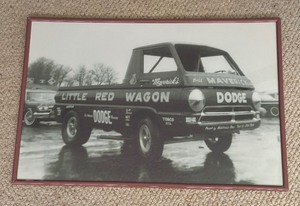 lot 322 image: Framed Vintage Black and White Dodge Wagon Photographic Print