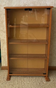lot 323 image: Wooden DVDCD StorageDisplay Shelving Unit