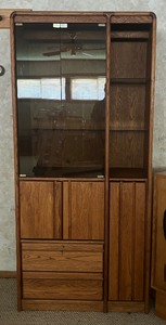 lot 357 image: Vintage Oak Media Cabinet