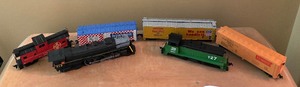 lot 408 image: Train Cars including Union Pacific, Burlington Northern, Santa Fe and More