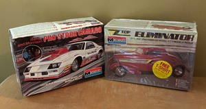lot 67C image: Monogram ZZ Top Eliminator and Reher & Morrison Pro Stick Camero Model Car Kits