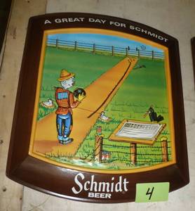 1977 Schmidt Beer plastic sign in perfect condition