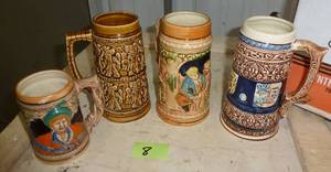 lot 154 image: FOUR beer steins