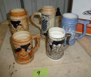 lot 155 image: FIVE beer steins