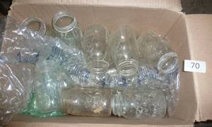 lot 70 image: Large box of approx 20 vintage jars