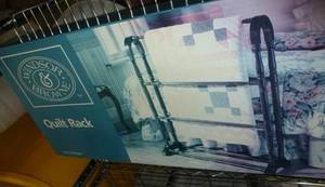 lot 114 image: TV wall mount and Quilt Rack