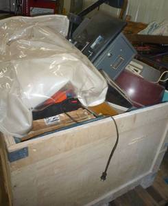 lot 131 image: Crate full of items either not sold or not picked up