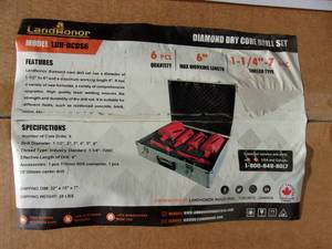 lot 47 image: Landhonor Diamond Dry Core Drill Set (UNUSED)