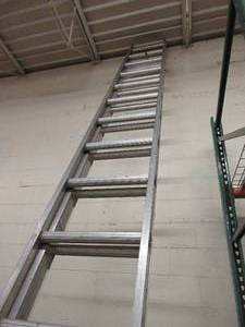 lot 120 image: WERNER 32 FOOT ALUMINUM EXTENSION LADDER