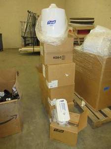 lot 134 image: PURELL SANITIZING WIPES DISPENSERS AND SOAP DISPENSERS-NEW