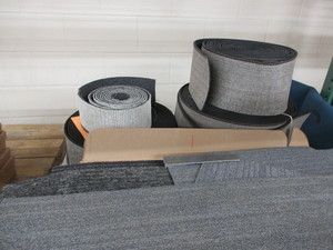lot 202 image: TARKETT CARPET SQUARES AND COVE BASE-NEW