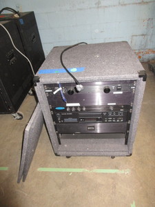 lot 222 image: DJCONTROL CENTER MOBILE RACK SYSTEM WITH COMPONENTS