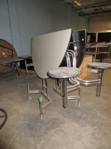 lot 257 image: AMERICAN TABLE, FOLDING, MOBILE CAFETERIA TABLE