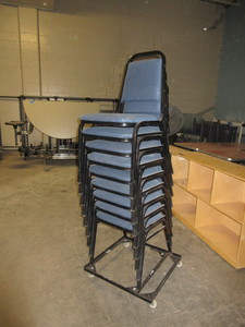 lot 263 image: UPHOLSTERED STACKING CHAIRS
