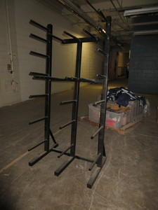 lot 278 image: BLACK STEEL WEIGHT STORAGE RACK