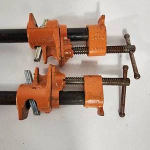 lot 5 image: Lot Of Two Pony Bar Clamps 34 Round 48 Long Great Condition