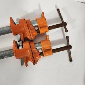lot 6 image: Lot Of 2 Pony Clamps 1 Round 44 Long Steel Great Condition