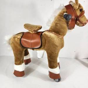 New Open Box Ride-On Walking Rolling Kids Horse With Easy Rolling Wheels Soft Huggable Body For 3-8 Years MRSP $198