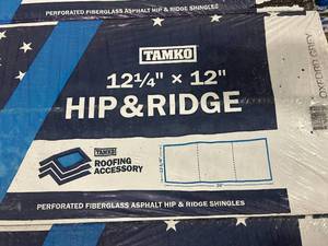 TAMKO Lot of 14 Pallets of Hip and Ridge Oxford Grey Hip and Ridge Cap Roofing Shingles (42 bundles per pallet) (33.31 linear feet per bundle) Retail Value of $35,268.24