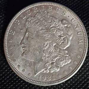 lot 22 image: 1921 Morgan XF Silver Dollar