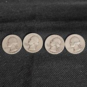 lot 23 image: (4) 1945 Washington 25c