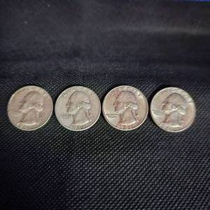 lot 70 image: (4)1961 Washington 25c, one is a proof