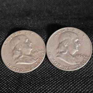 lot 71 image: (2)1954 Franklins-50c