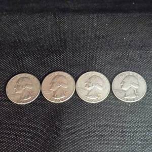lot 77 image: (4)1962 Washington Quarters