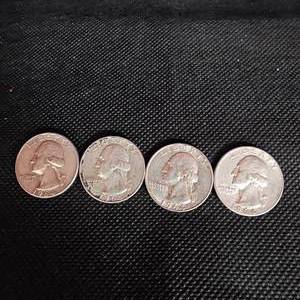 lot 79 image: (4) 1964 Washington Quarters