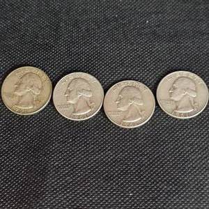 lot 80 image: (4)1961 Washington 25c, one is a proof