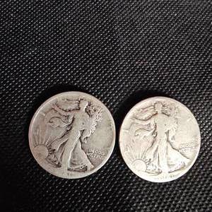 lot 81 image: (2)1941 Walking Liberty 50c