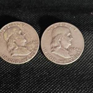 lot 86 image: (2) 1954 Franklins 50c