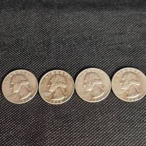 lot 93 image: (4)1964 Washington 25c