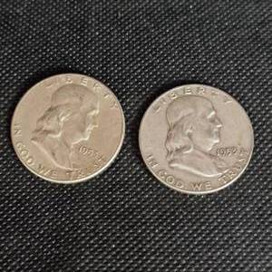 lot 94 image: (2)1953 Franklins 50c