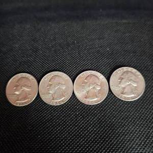 lot 97 image: (4) 1964 Washington 25c
