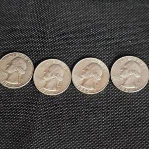 lot 106 image: (4)1964 Washington 25c
