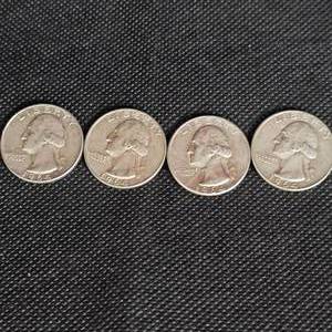 lot 118 image: (4) 1964 Washingtons 25c