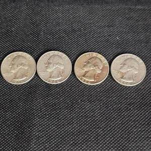 lot 120 image: (4)1964 Washington 25c
