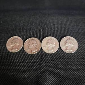 lot 87 image: (4) 1964 Washington 25c