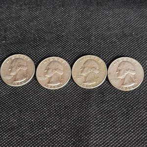lot 96 image: (4)1964 Washington 25c