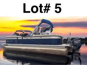 lot 5 image: 2017 250 Crest Pontoon with a 60HP BF Mercury Four Stroke Motor