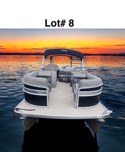 lot 8 image: 2015 Premier 220 Sunsation Pontoon with Honda 90hp Motor
