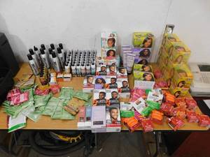 lot 56 image: Massive assortment of hair care products