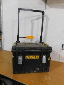 lot 5 image: Dewalt pack Out tool Box on wheels.