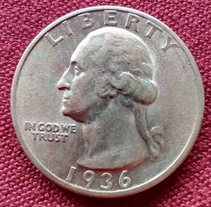 lot 6 image: Nice 1936-D Washington Silver Quarter